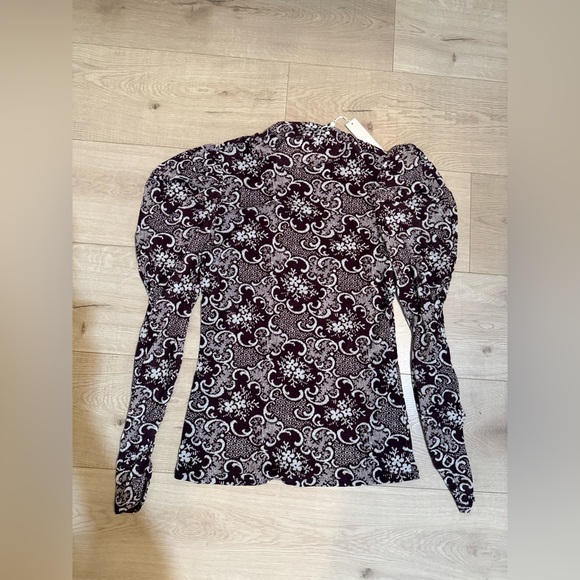 $225 NWT ⭐️ HOST PICK ⭐️Rebecca Taylor Rochelle Fleur Drape Mock Neck Blouse - Picture 13 of 14